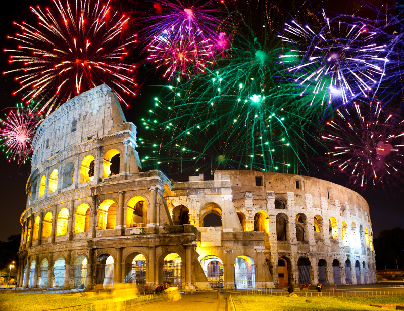 Fireworks in Rome_New Year's Eve celebration