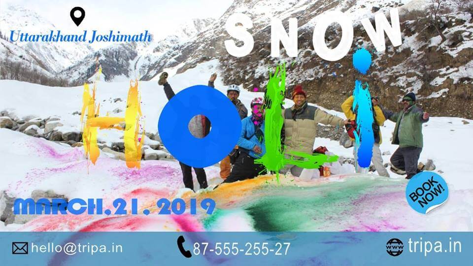 snow holi celebration